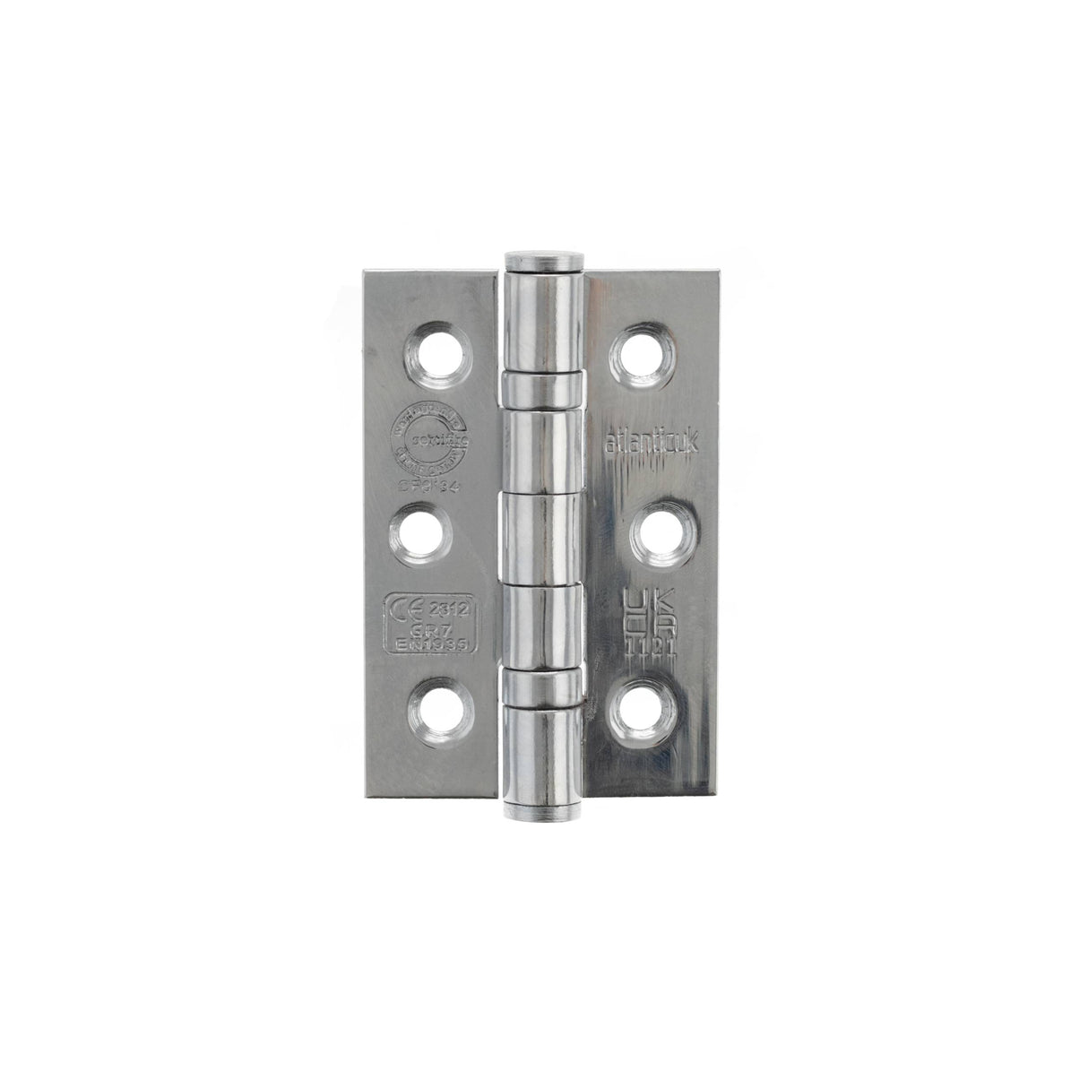 Pair 75mm (3") Polished Stainless Steel Ball Butt Hinge | A2H322PSS