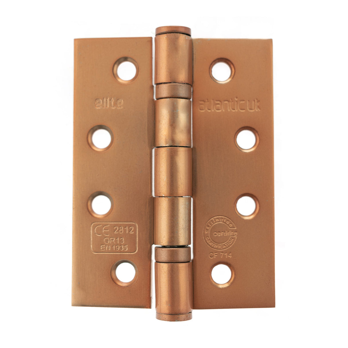 Pair 102mm (4") Urban Satin Copper Ball Bearing Fire Grade Hinge | AH1433USC