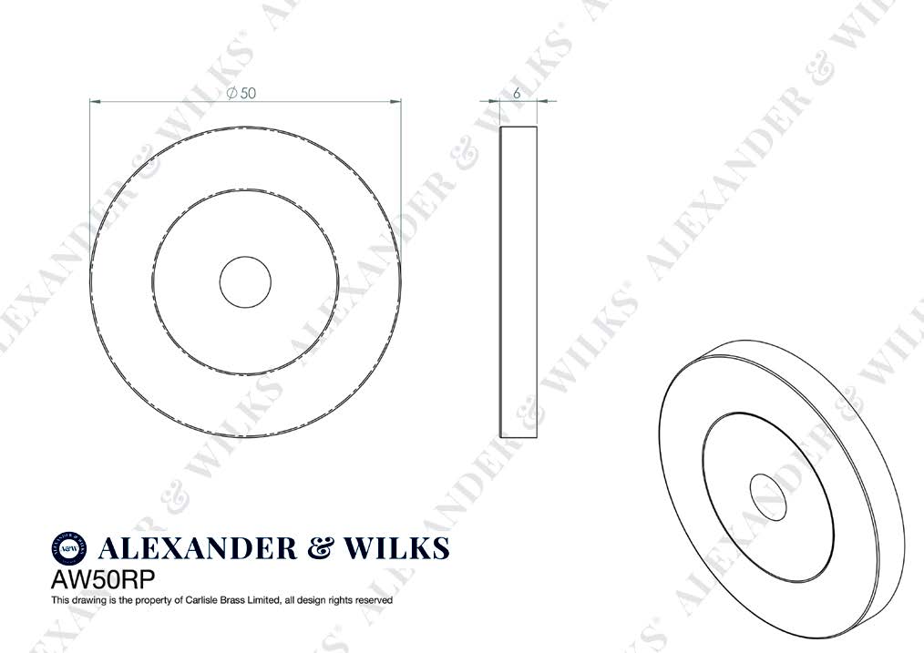 A&W Antique Brass Rose Pack to suit Spitfire Pull Handle | AW50RPAB