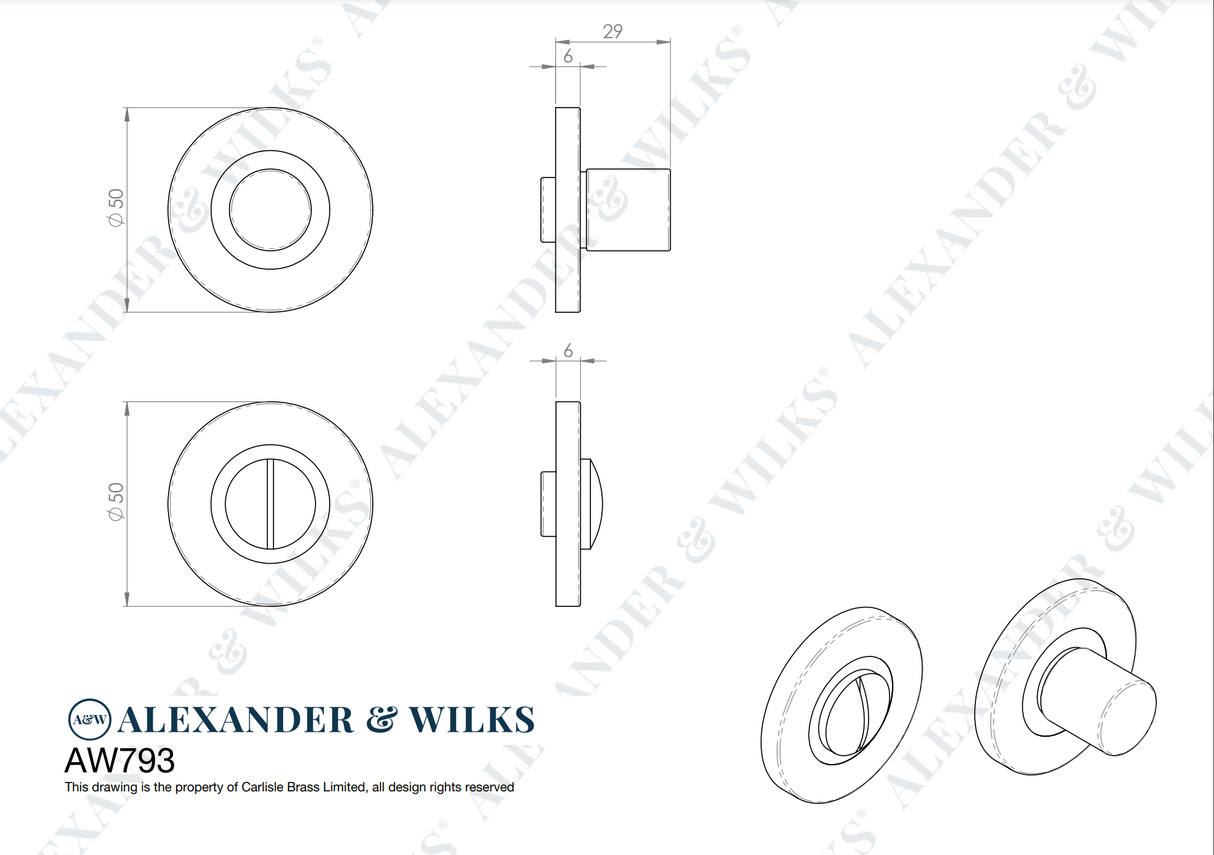 A&W Satin Brass Hammered Turn and Release | AW793SB