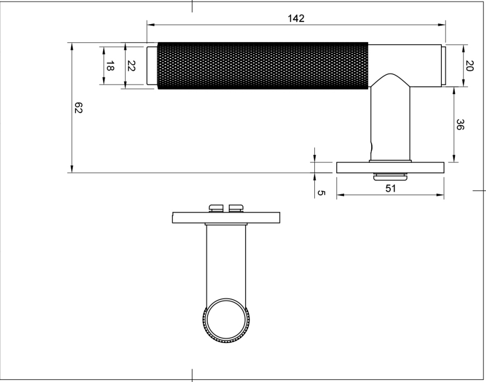 Set Millhouse Polished Chrome Crompton Knurled Lever on 5mm rose | MHSR100PC
