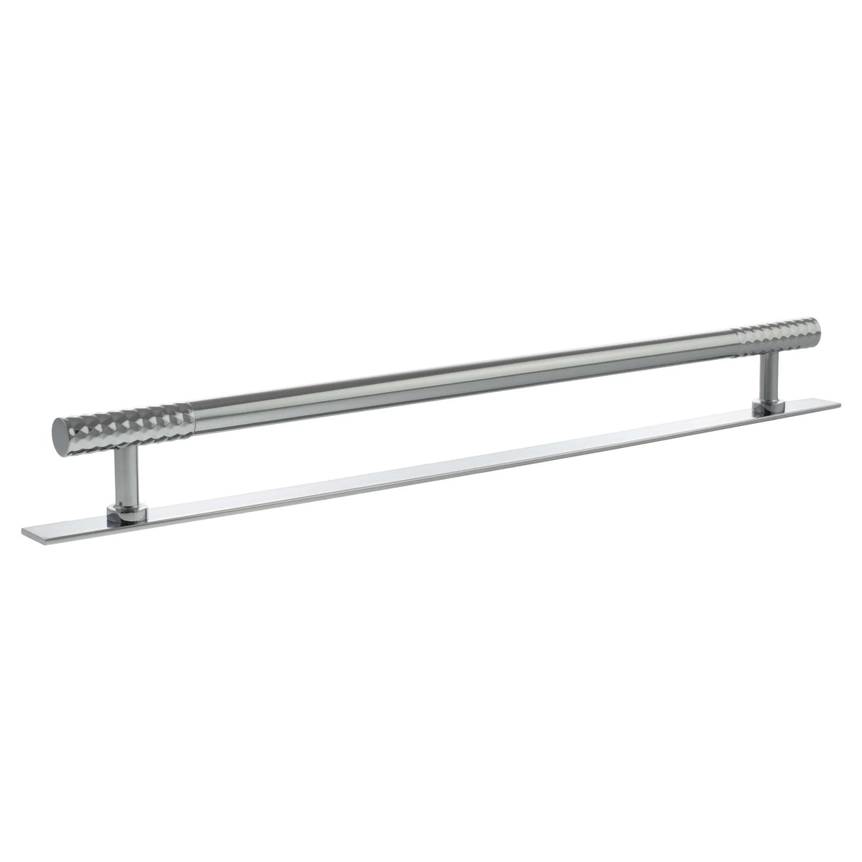Millhouse Brass Polished Chrome 320mm Chrysler Diamond T-Bar Cabinet Pull Handle on Backplate | MHCDB17320PC