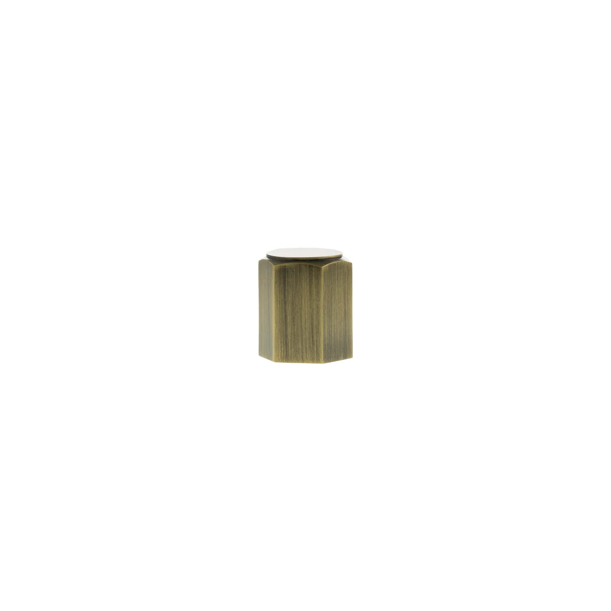 Millhouse Brass Antique Brass Pennington Hexagonal Cylinder Cabinet Knob | MHCH1420AB