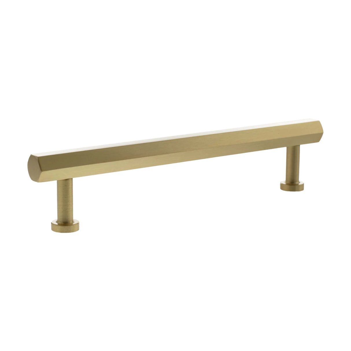 Millhouse Brass Satin Brass 160mm Pennington Hexagonal T-Bar Cabinet Pull Handle | MHCH17160SB