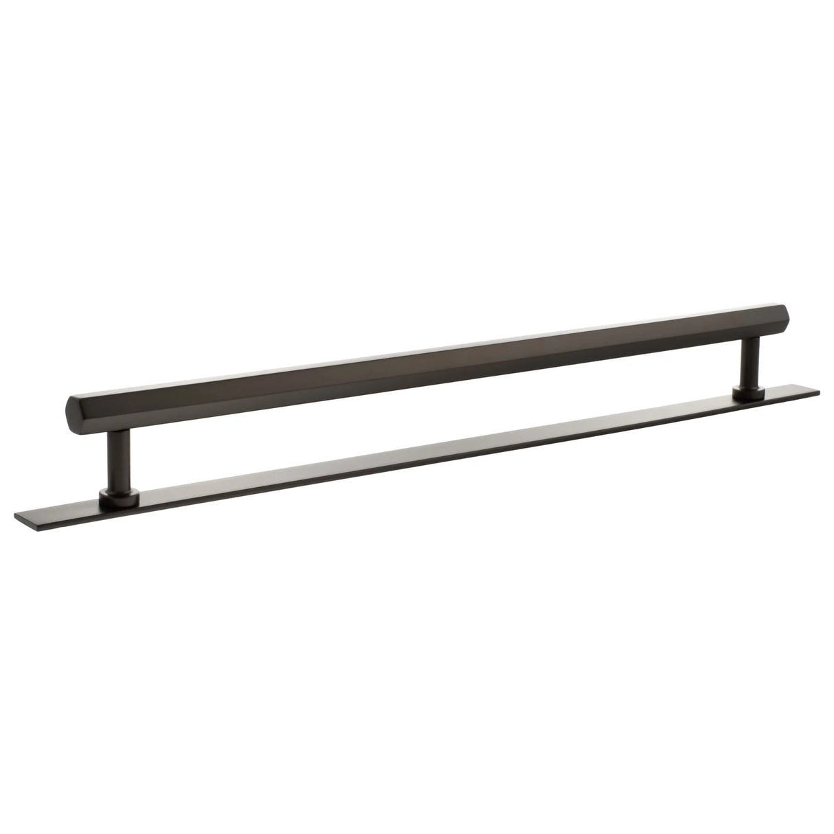 Millhouse Brass Urban Dark Bronze 320mm Pennington Hexagonal T-Bar Cabinet Pull Handle on Backplate | MHCHB17320UDB