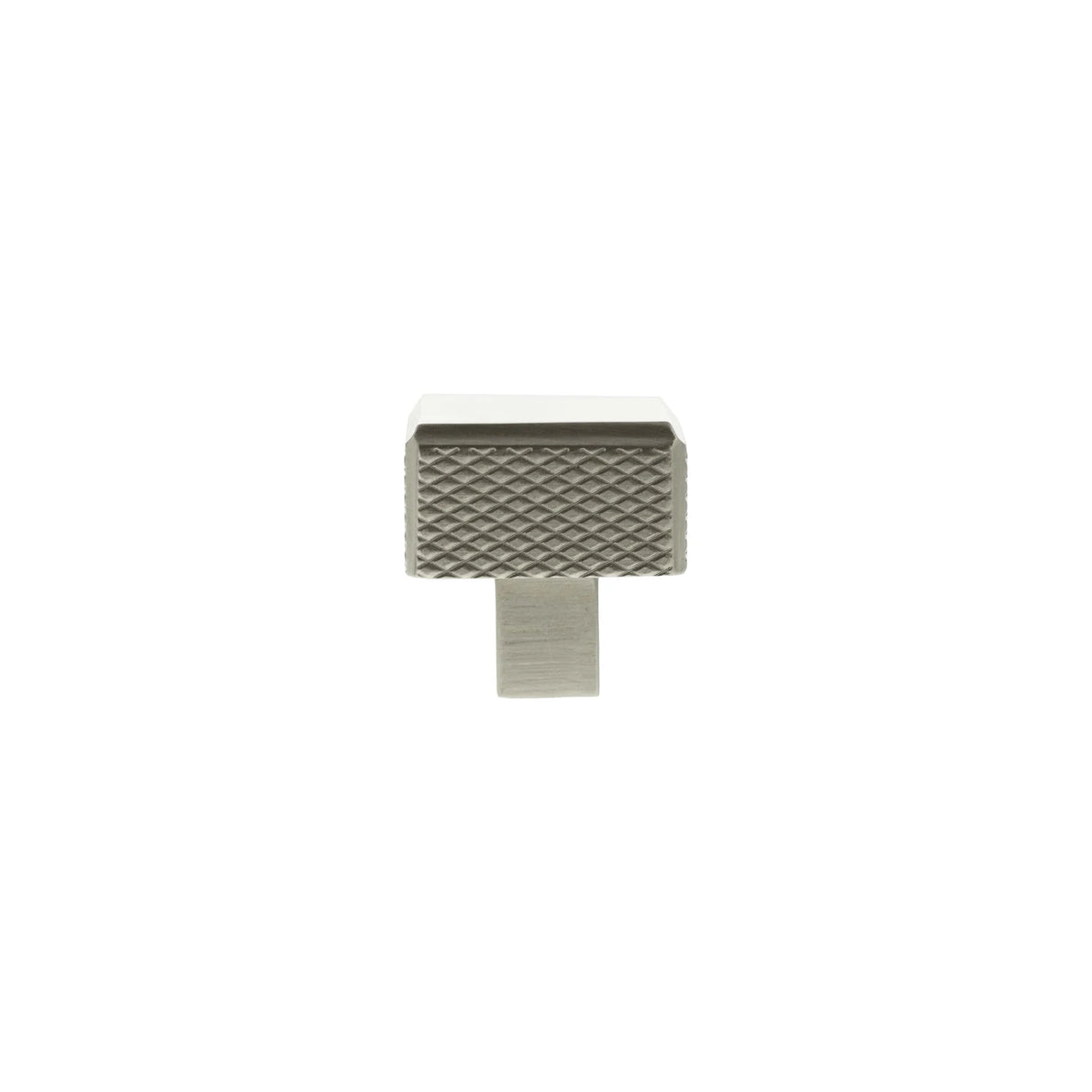 Millhouse Brass Satin Nickel Eiffel Knurled Square Cabinet Knob | MHCK1230SN