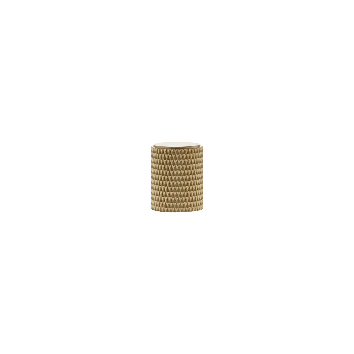 Satin Brass Eiffel Knurled Cylinder Cabinet Knob | MHCK1420SB