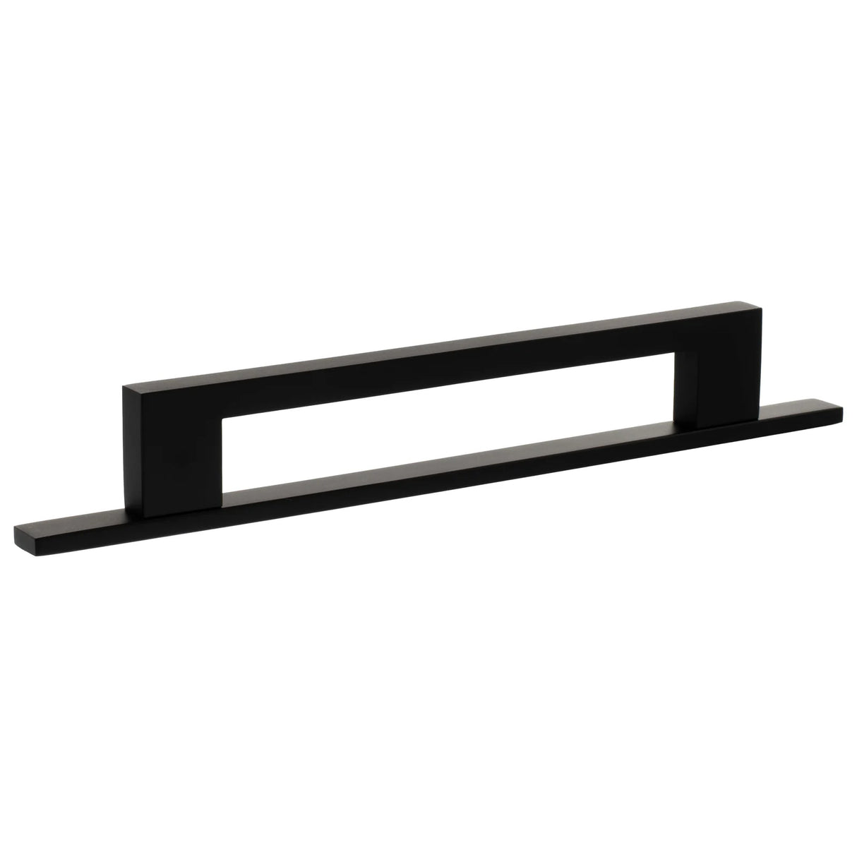 Millhouse Brass Matt Black 160mm Empire Slim Cabinet Pull Handle on Backplate | MHCNB17160MB