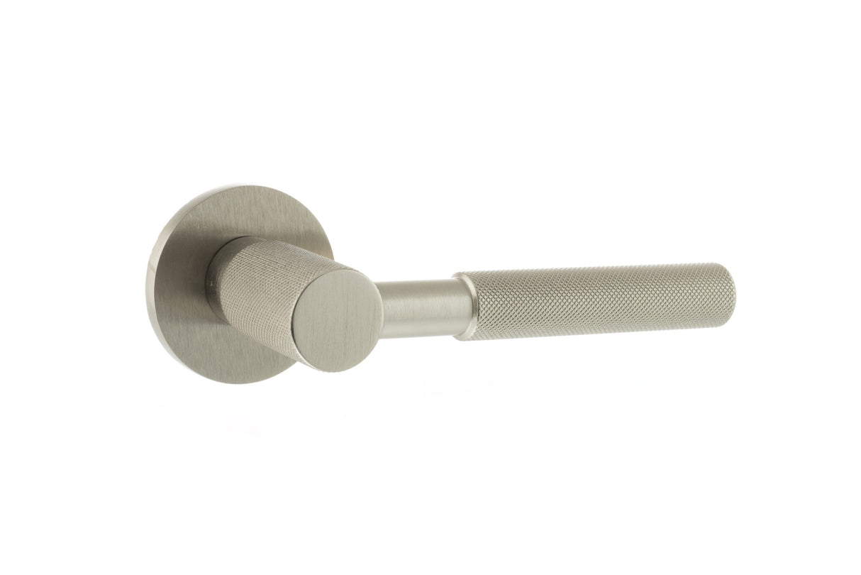 Set Millhouse Satin Nickel Mason Knurled Lever on 5mm rose | MHSR500SN