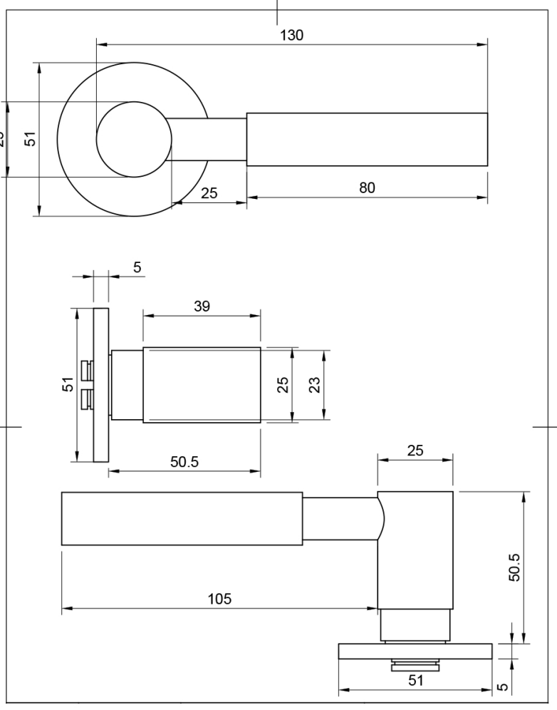 Set Millhouse Satin Nickel Mason Knurled Lever on 5mm rose | MHSR500SN