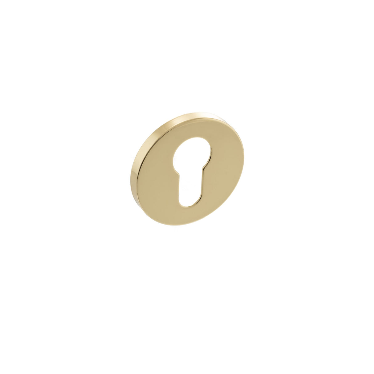 Millhouse Polished Brass Euro Escutcheon on 5mm slimline rose | MHSREPB