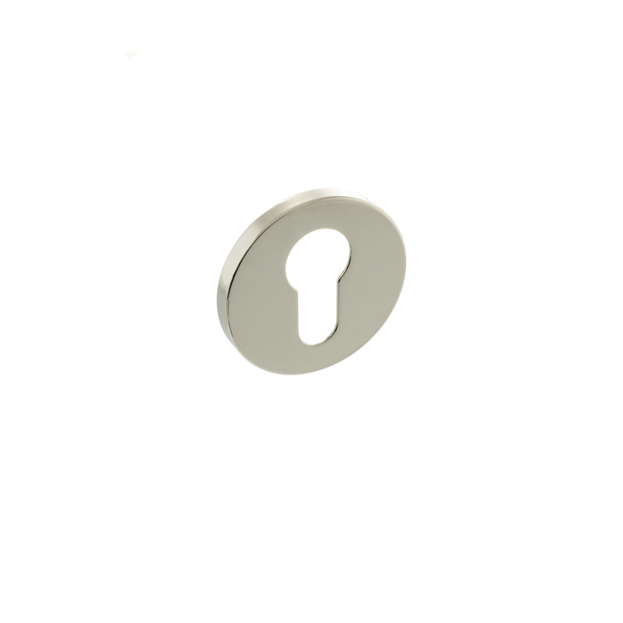 Millhouse Polished Nickel Euro Escutcheon on 5mm slimline rose | MHSREPN