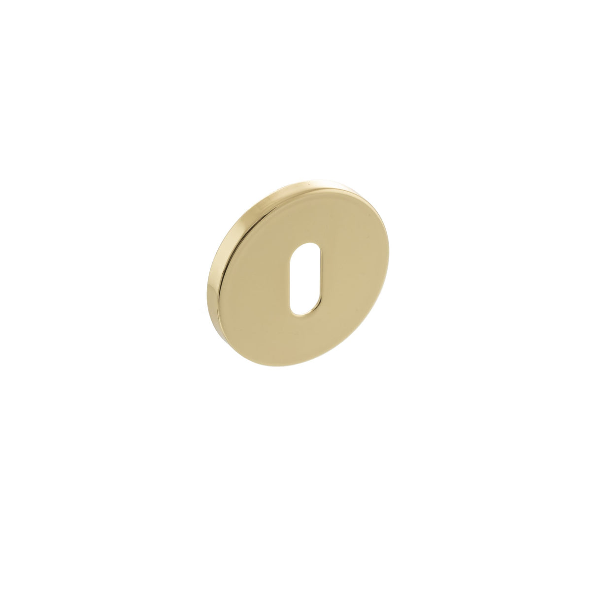 Millhouse Polished Brass Key Escutcheon on 5mm slimline rose | MHSRKPB
