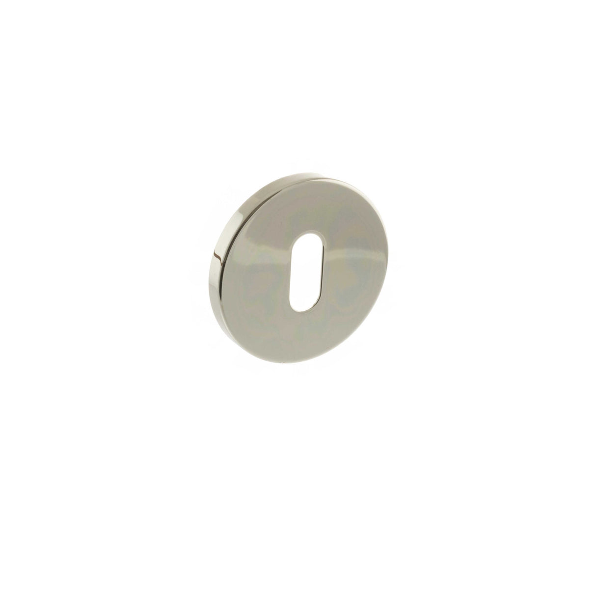 Millhouse Polished Nickel Key Escutcheon on 5mm slimline rose | MHSRKPN