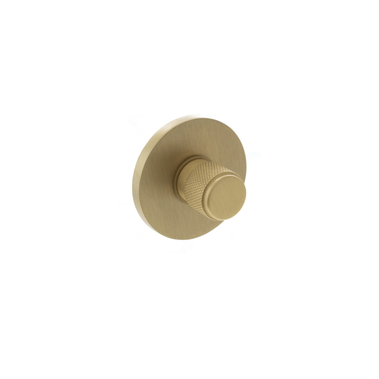 Millhouse Satin Brass Knurled WC Turn & Release on 5mm rose | MHSRKWCSB