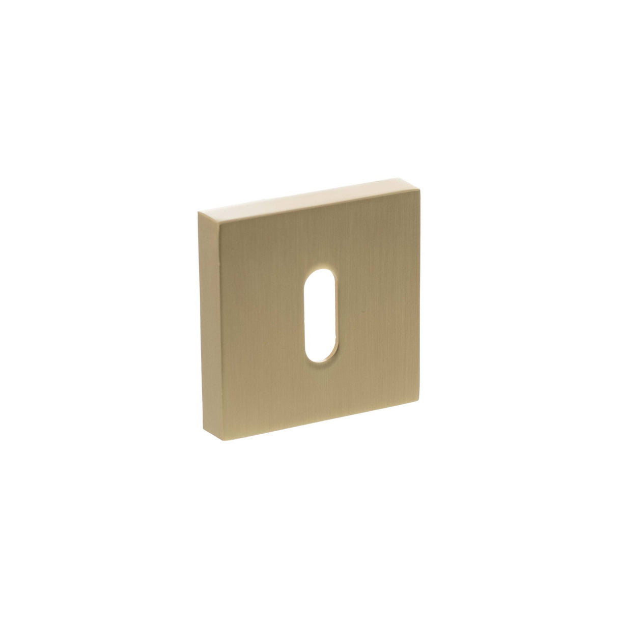 Senza Pari Satin Brass Square Standard Key Escutcheon | SPESCKSB