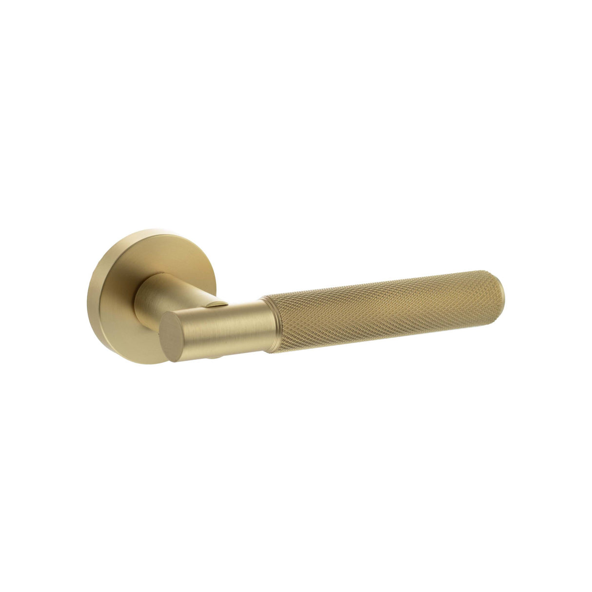 Set Satin Brass Rosarno Knurled Lever Handle | SPR170SB