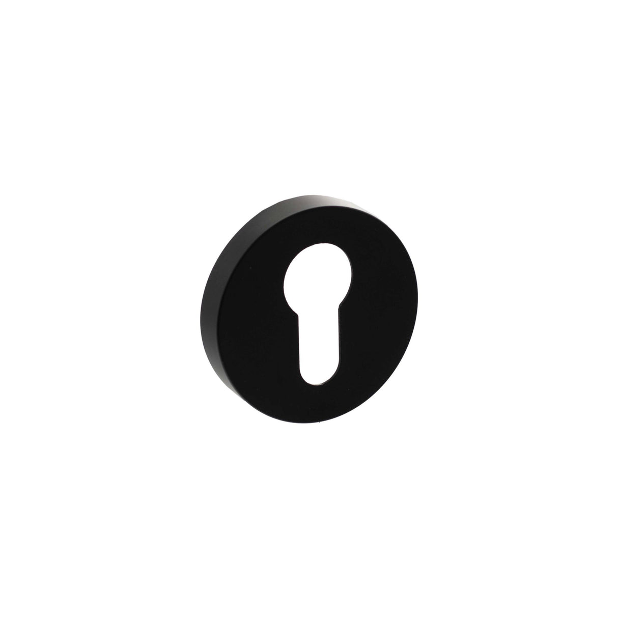 Senza Pari Matt Black Minimal Round Euro Escutcheon | SPRESCEMB