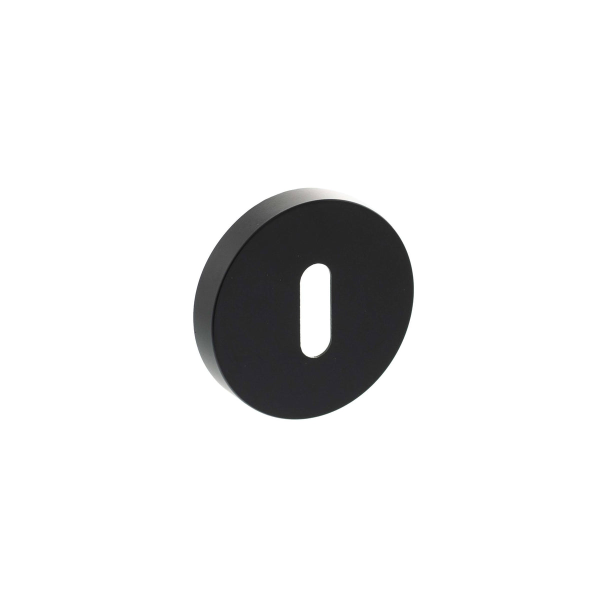 Senza Pari Matt Black Minimal Round Key Escutcheon | SPRESCKMB