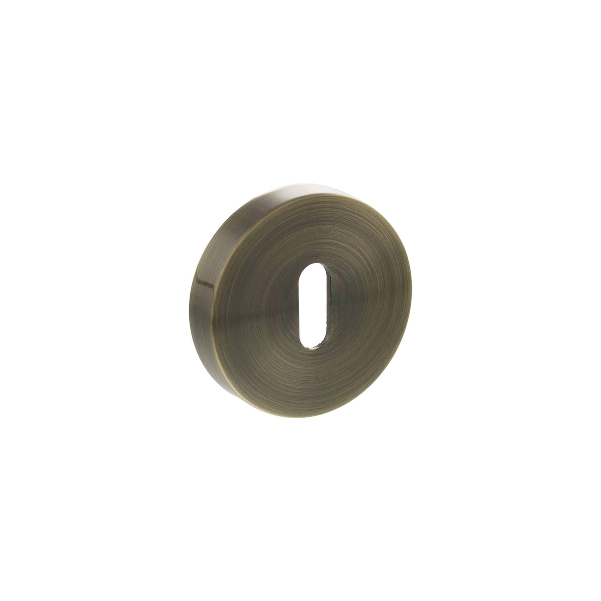 Senza Pari Antique Brass Round Standard Key Escutcheon | SPROESCKAB