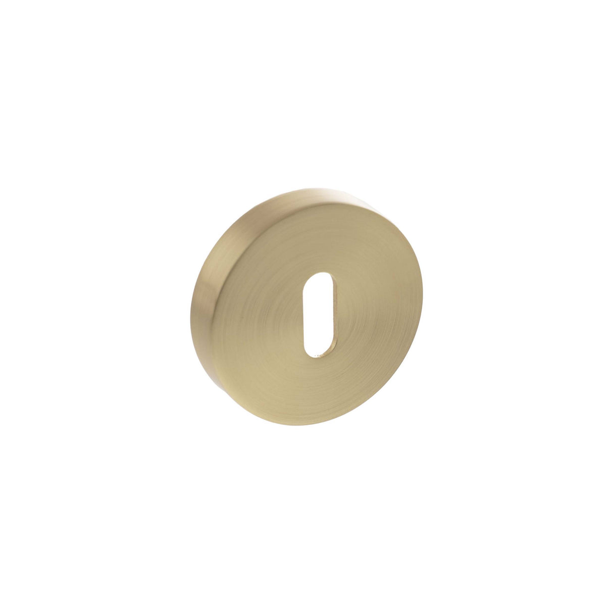 Senza Pari Satin Brass Round Standard Key Escutcheon | SPROESCKSB
