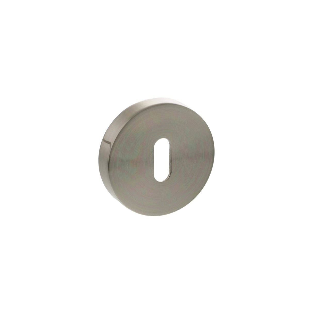 Senza Pari Satin Nickel Round Standard Key Escutcheon | SPROESCKSN