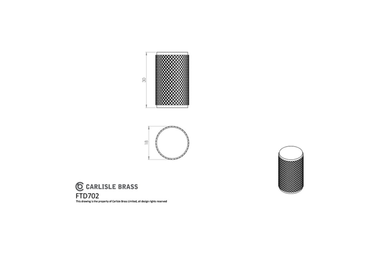 Polished Chrome 30mm Knurled Knob | FTD702CP