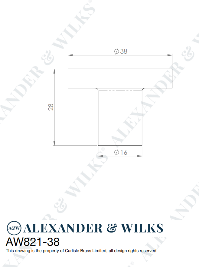 A&W Antique Brass 38mm Hanover Hammered Cupboard Knob | AW820-38-AB