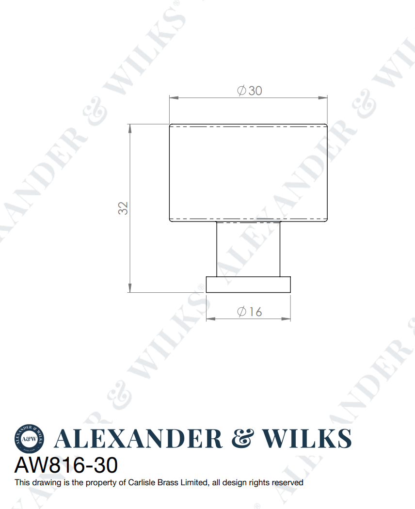 A&W Leila Matt Black 30mm Hammered Cupboard Knob | AW816-30-MB