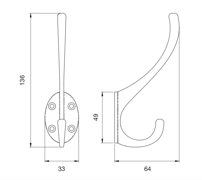 Satin Nickel Single Hat & Coat Hook | AA25SN