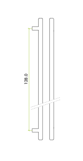 Matt White T Bar Cabinet Handle c/c 128mm | TDFPT-128-188MW