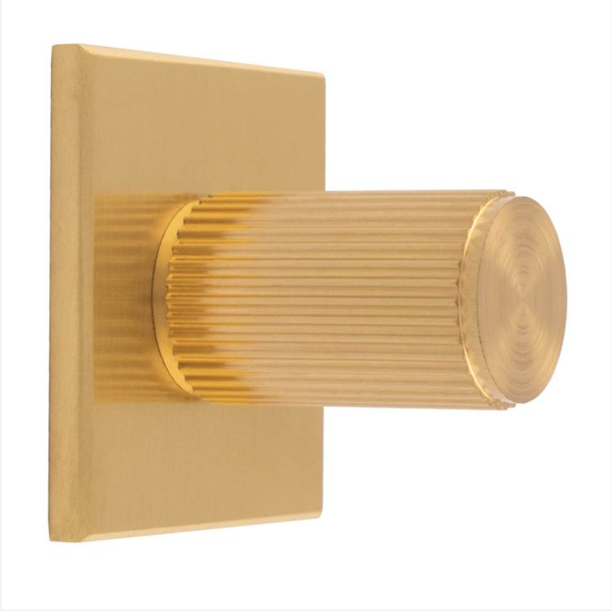 Satin Brass 30mm Lines Knob | FTD712SB