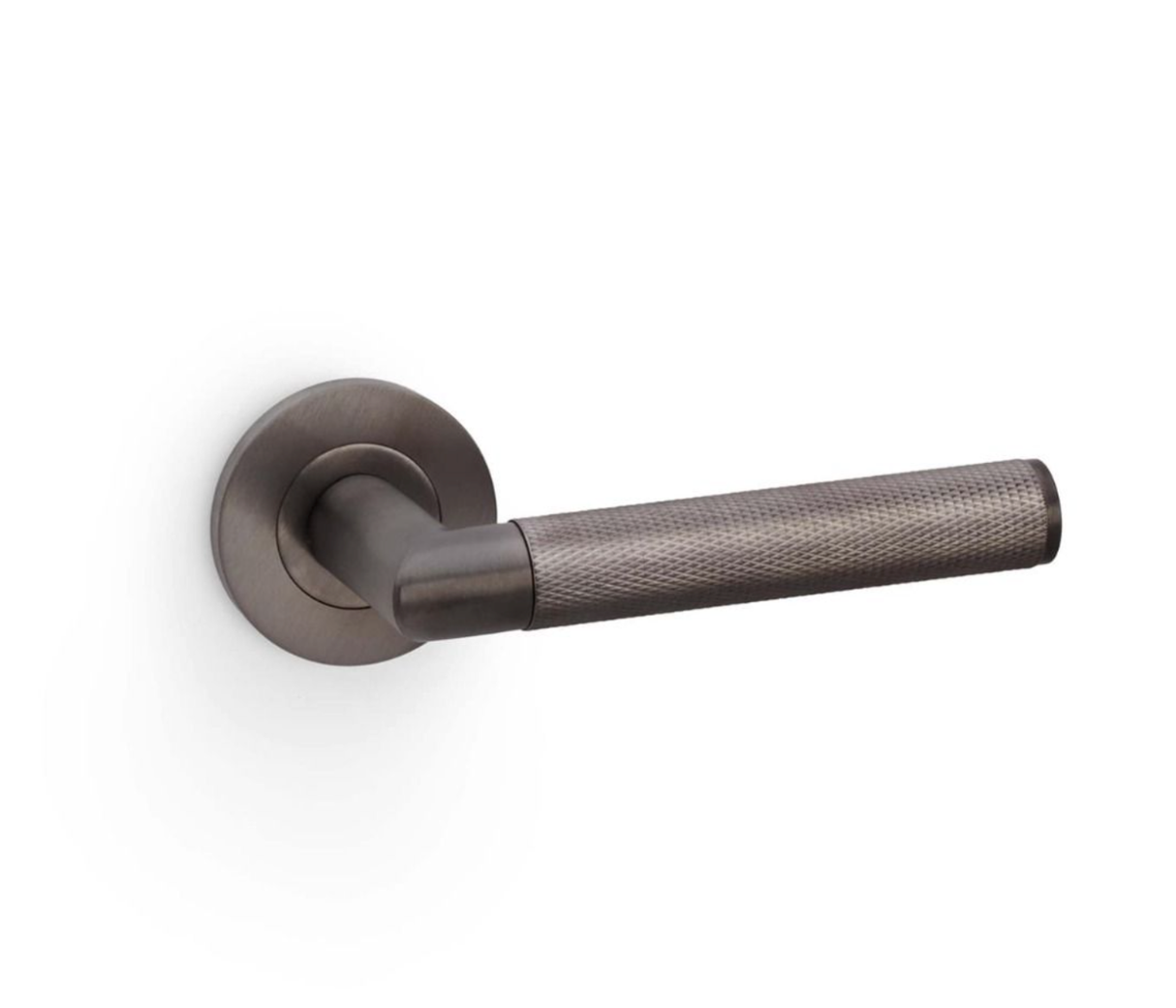 Alexander & Wilks Dark Bronze PVD Harrier Knurled Lever on rose | AW210DBZPVD