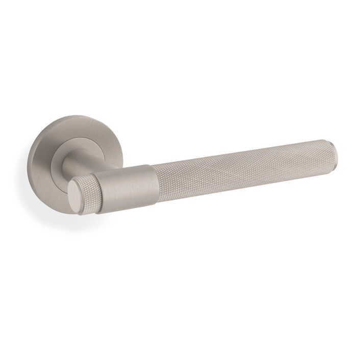 Alexander & Wilks Satin Nickel PVD Kingston Knurled Lever on rose | AW240SNPVD