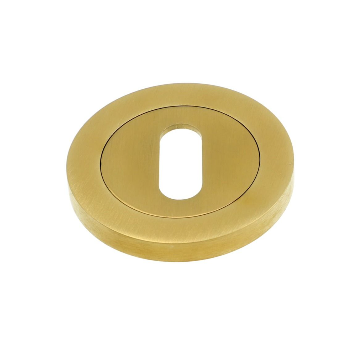 Alexander & Wilks Satin Brass PVD 50mm Standard Escutcheon | AW391SBPVD