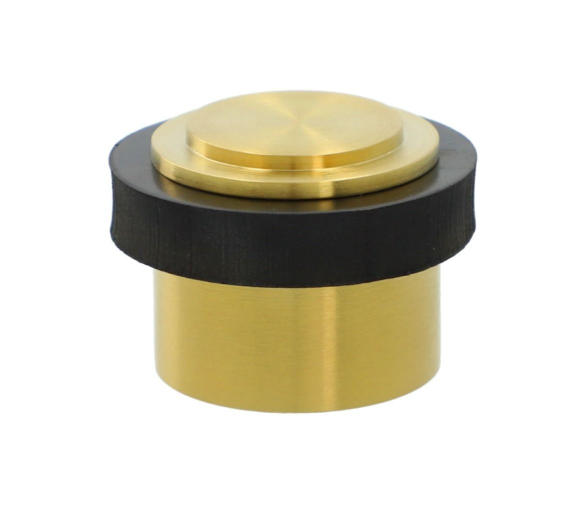 Alexander & Wilks Satin Brass PVD Floor Mounted Door Stop | AW603SBPVD