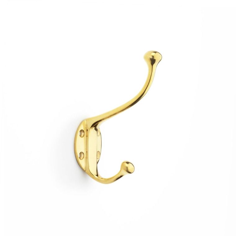 Alexander & Wilks Unlaquered Brass Traditional Hat & Coat Hooks | AW772UB