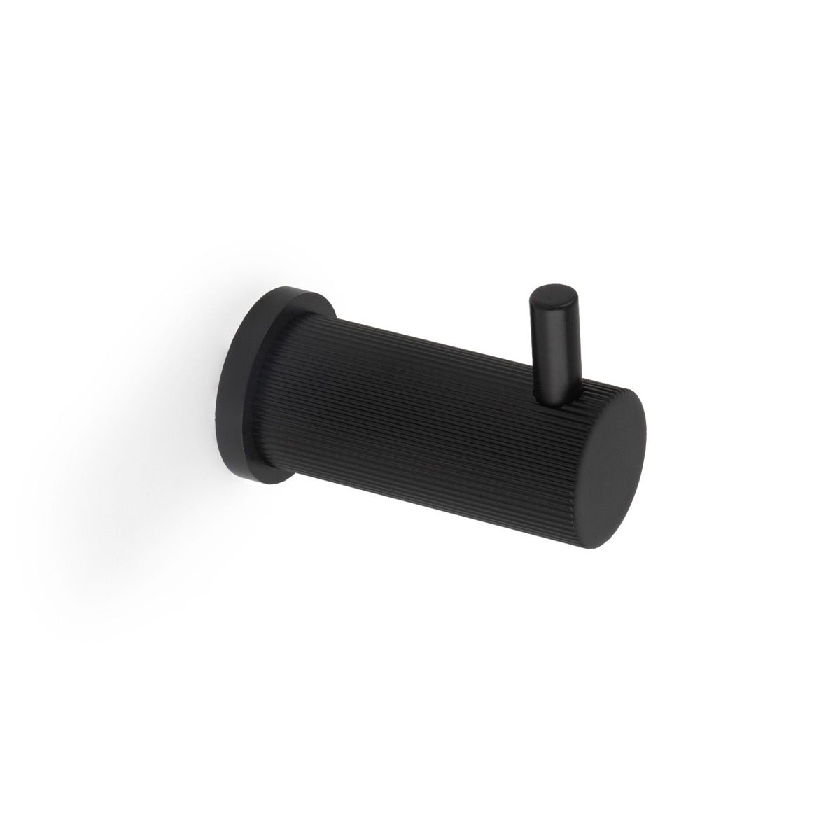 Alexander & Wilks Matt Black Brunel Reeded Line Coat Hook | AW776BL