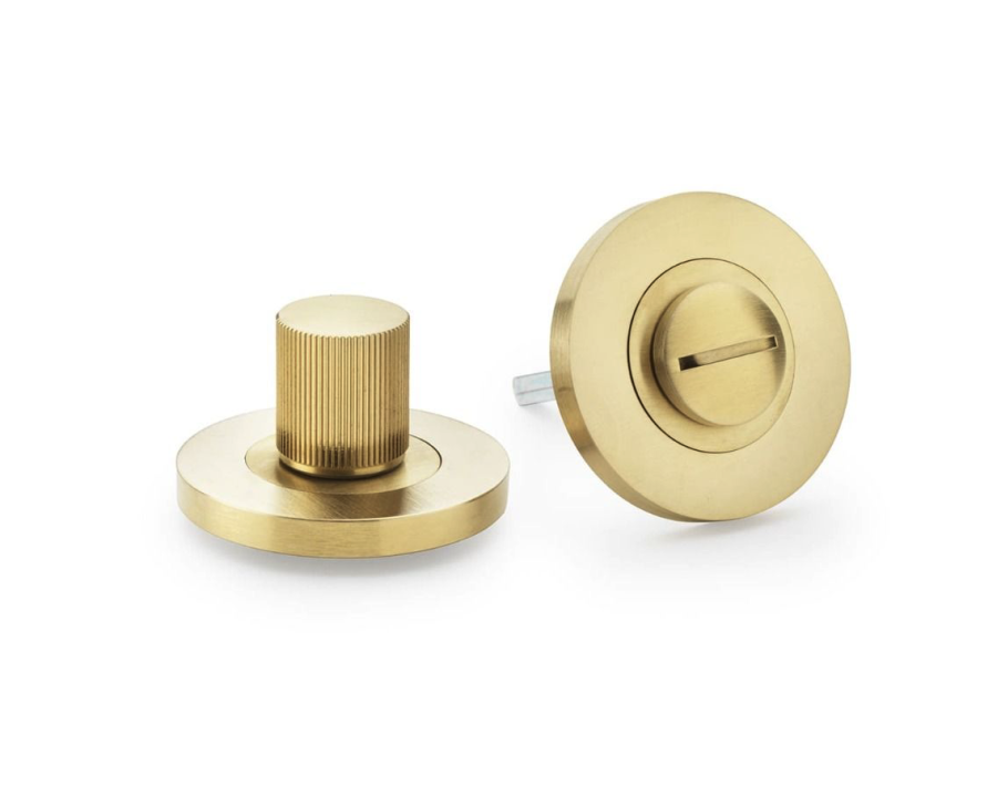 Alexander & Wilks Satin Brass PVD Reeded Turn and Release | AW792SBPVD