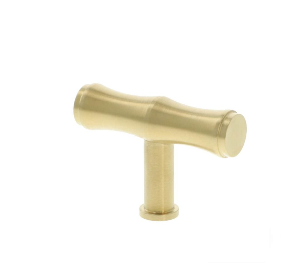 Alexander and Wilks Satin Brass PVD Bamboo T Bar Cupboard Knob