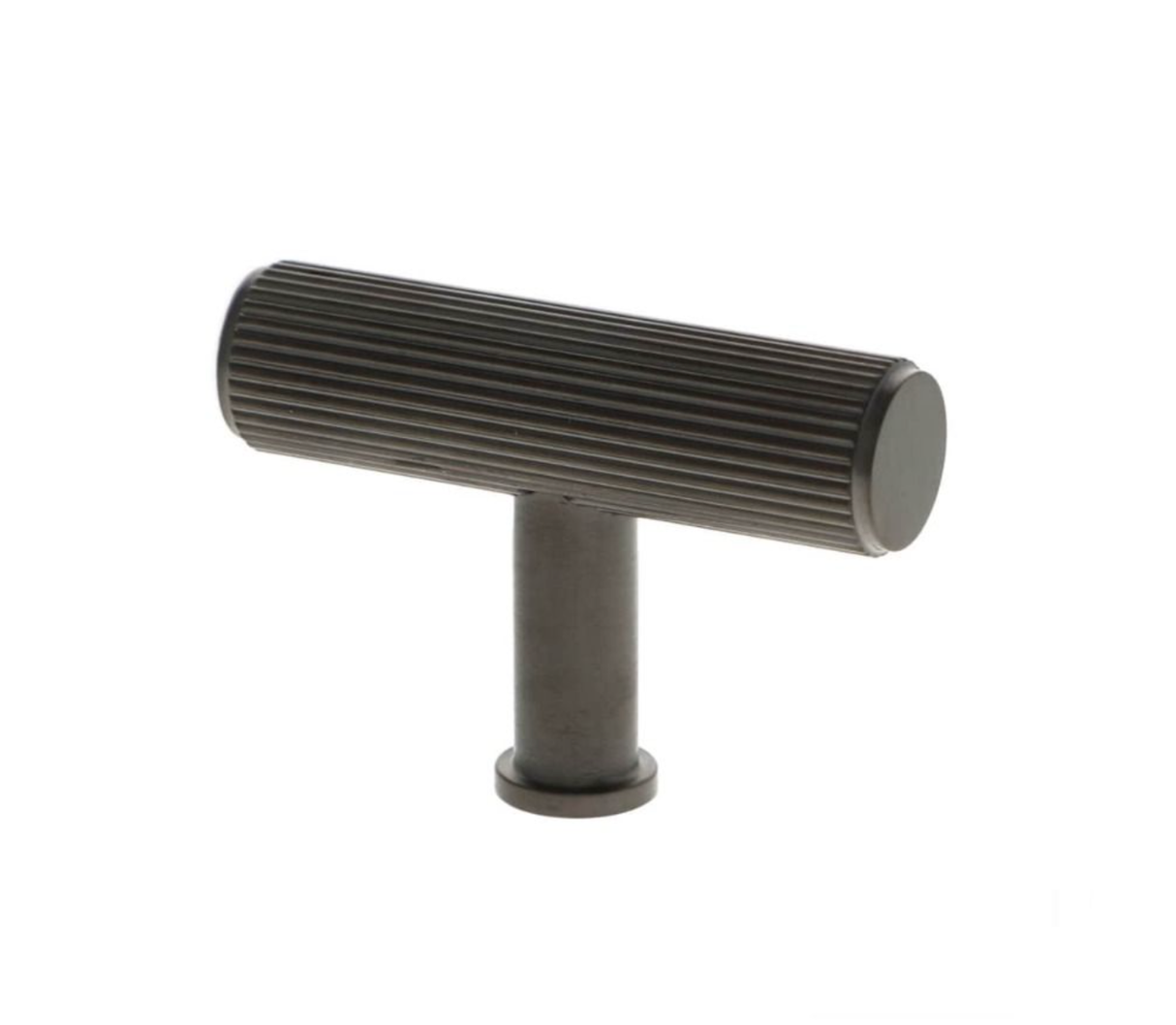 A&W Dark Bronze PVD Crispin Reeded Line T Bar Cupboard Knob | AW801R-55-DBZPVD