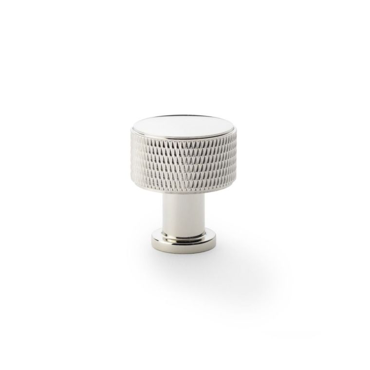 Alexander and Wilks Polished Nickel 29mm Lucia Knurled Cupboard Knob