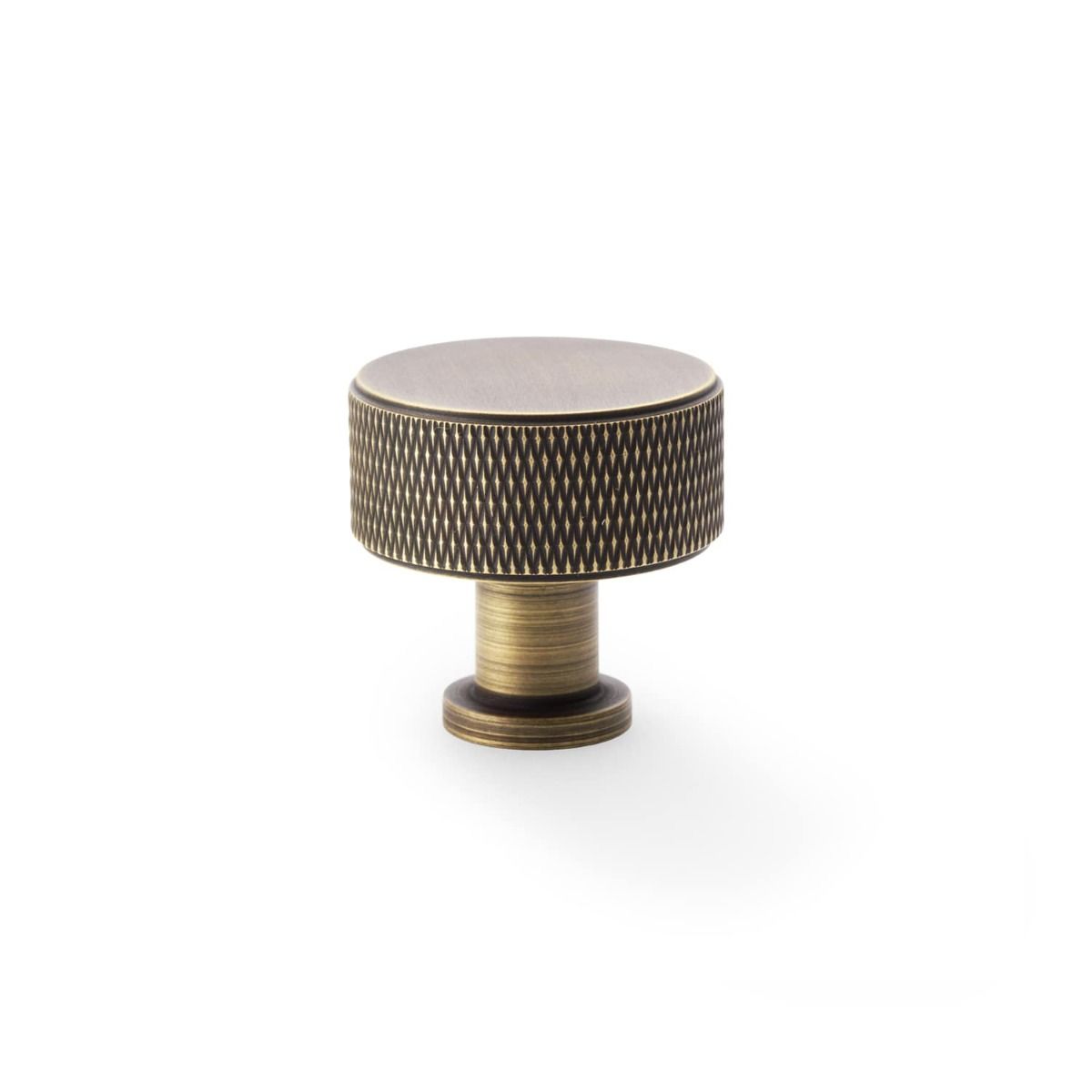 Alexander and Wilks Antique Brass 35mm Lucia Knurled Cupboard Knob