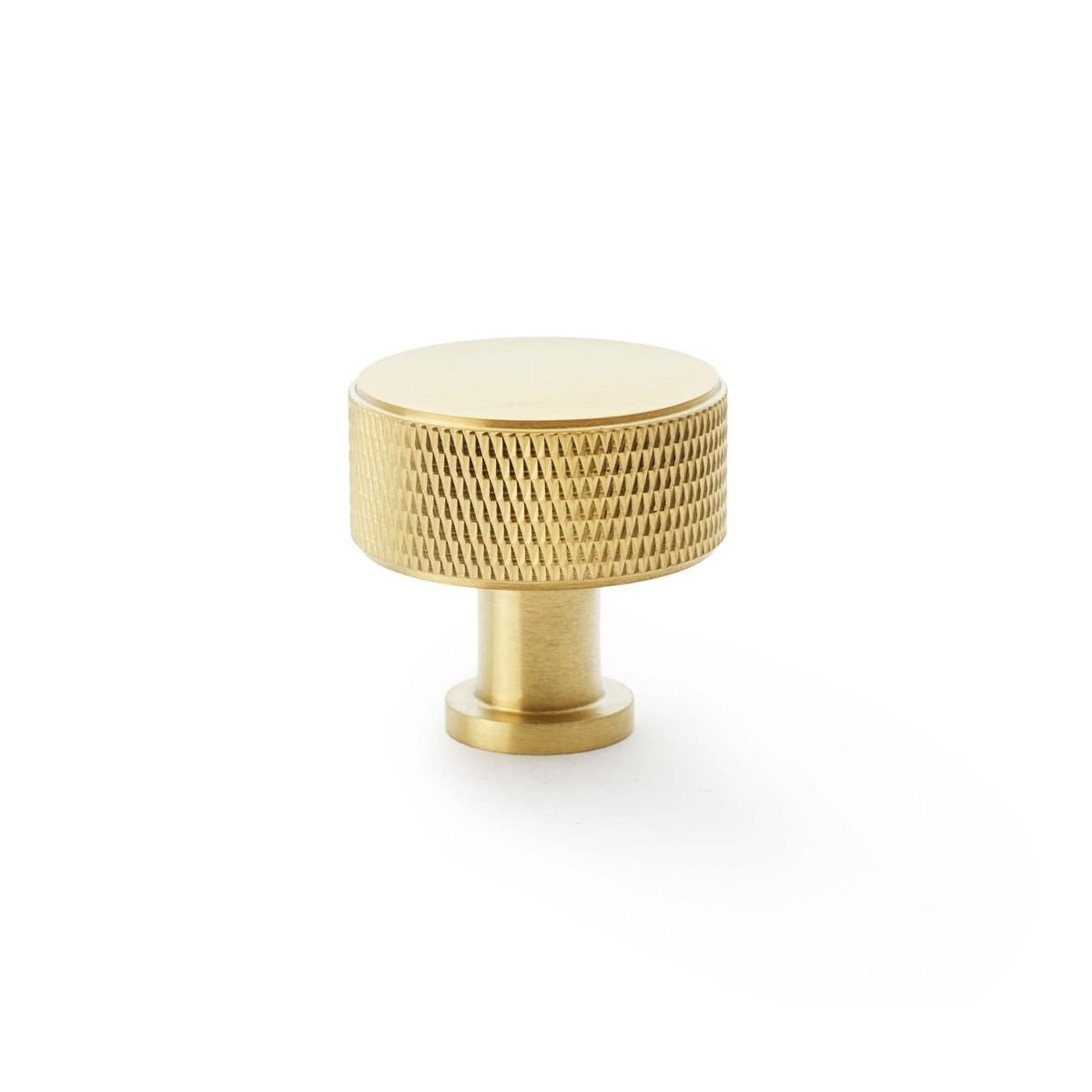 Alexander and Wilks Satin Brass PVD 35mm Lucia Knurled Cupboard Knob