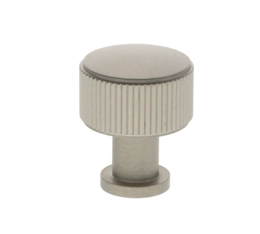 Alexander and Wilks Satin Nickel 29mm Lucia Reeded Line Cupboard Knob | AW807R-29-SN