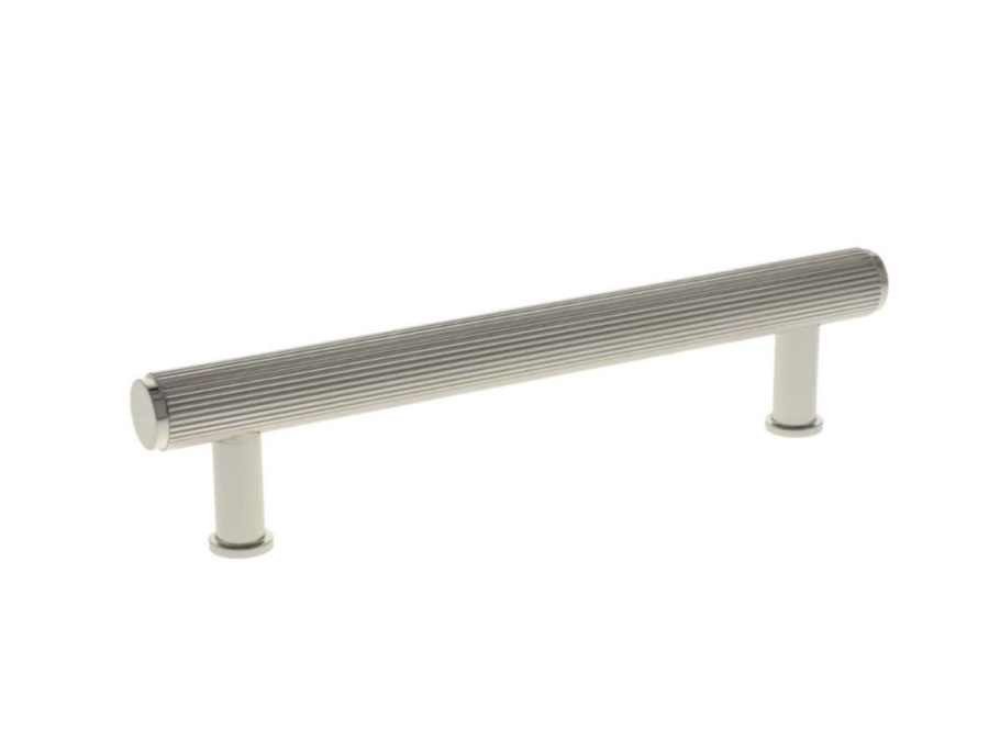 A&W Polished Nickel Crispin Reeded Line T Bar Pull Handle c/c 160mm | AW809R-160-PN