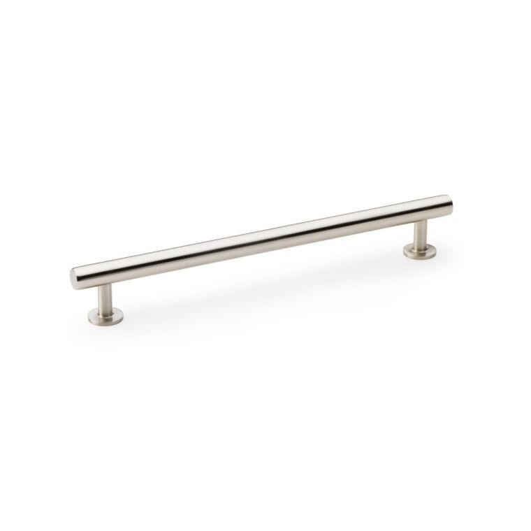 A&W Satin Nickel Round T Bar Cupboard Pull Handle c/c 192mm | AW814-192-SN