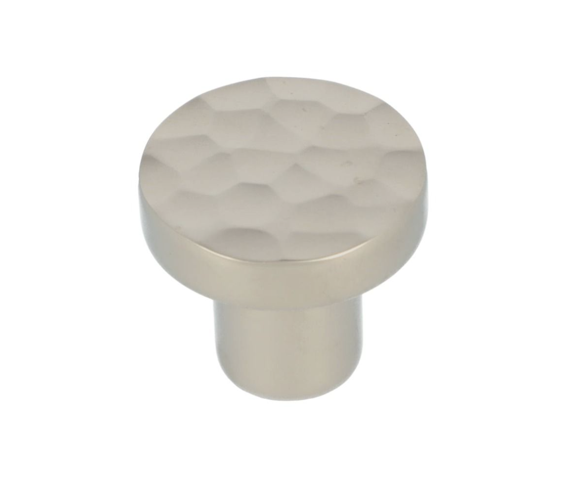 A&W Satin Nickel 30mm Hanover Hammered Cupboard Knob | AW820-30-SN