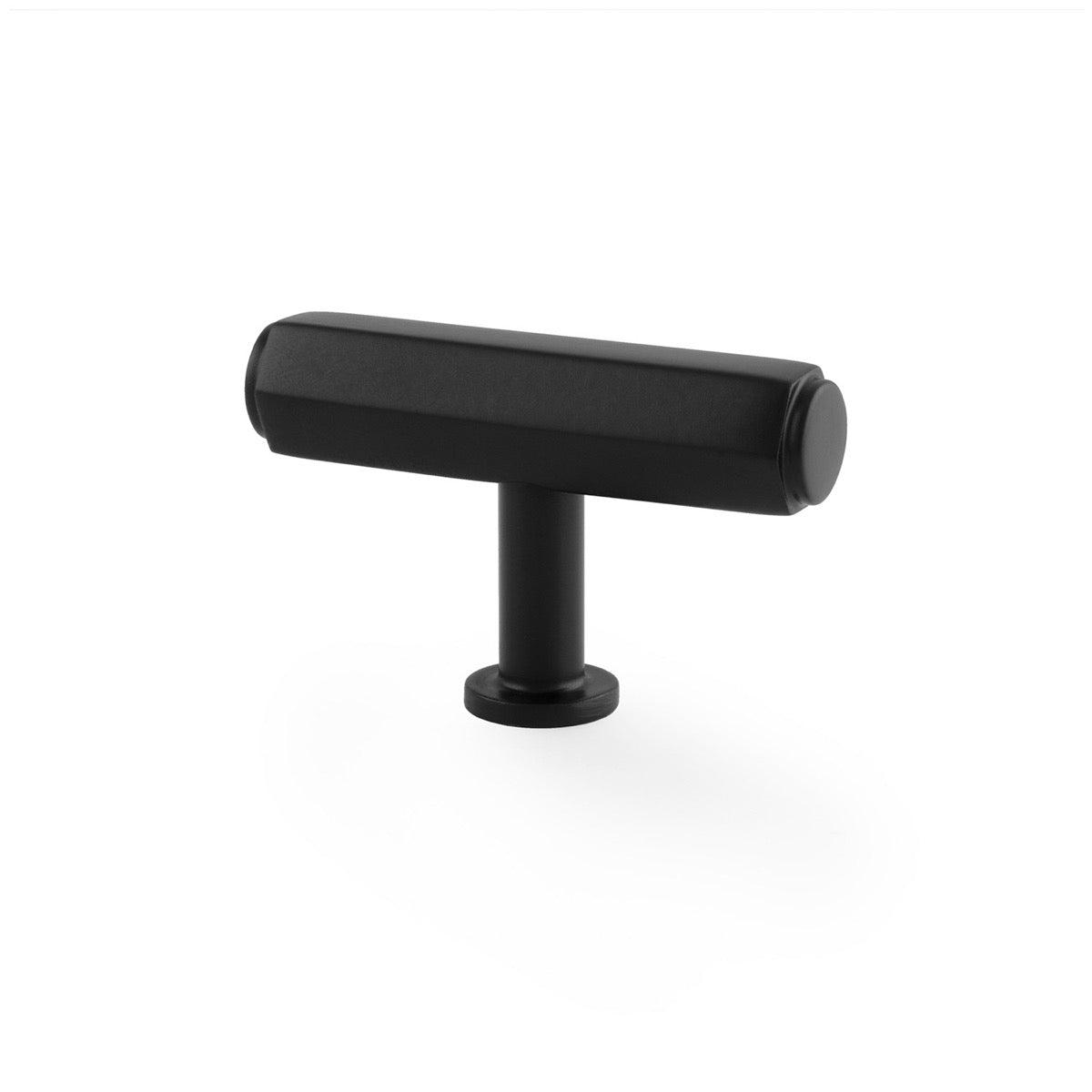 Matt Black T Bar Vesper Hexagonal Cabinet Knob | AW829-55-BL