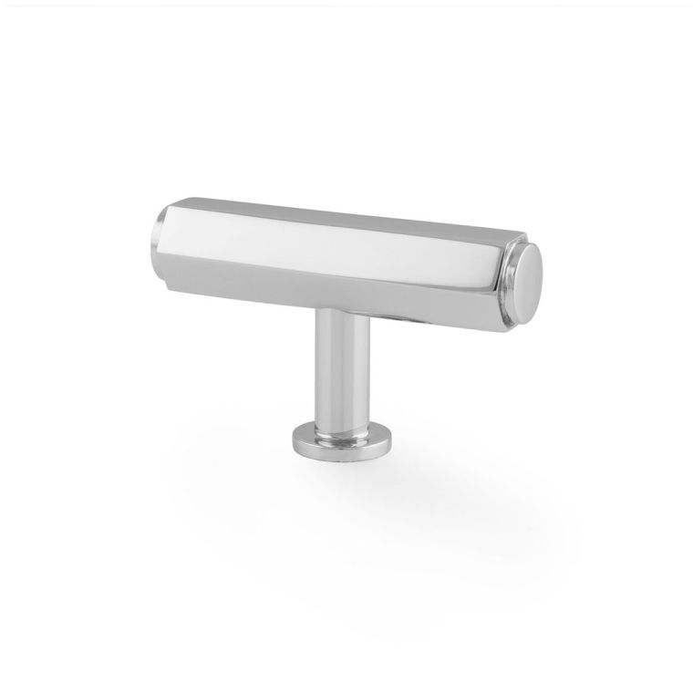 Polished Chrome T Vesper Bar Hexagonal Cabinet Knob | AW829-55-PC